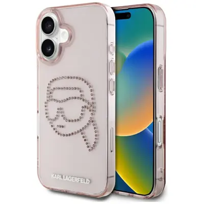 ETUI KARL LAGERFELD IML RHINESTONES KARL HEAD ZA IPHONE 16 ZMAGOVALNI DIZAJN