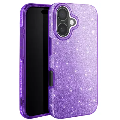 Ohišje z bleščicami za iPhone 16 Odporen na udarce Glitter, Vijolična