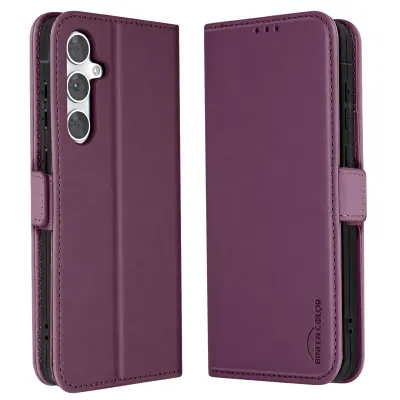 Ohišje za Samsung S24 FE Clamshell Wallet Double Magnetic Clasp, Vijolična