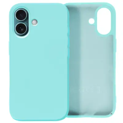 Ohišje za iPhone 16 Plus Poltrdno Soft-touch proti praskam, Turkizna