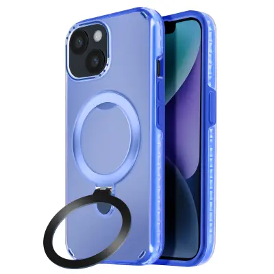 MagSafe ohišje za iPhone 14 in 13 Odporno na udarce s stojalom, Modra