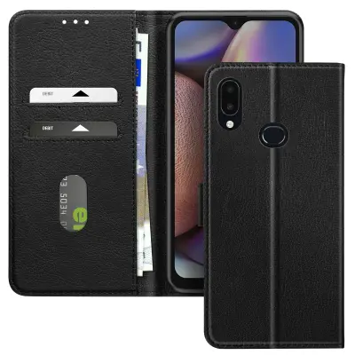 Ohišje za Samsung Galaxy A10s v ohišju z denarnico in video držalom, Črna