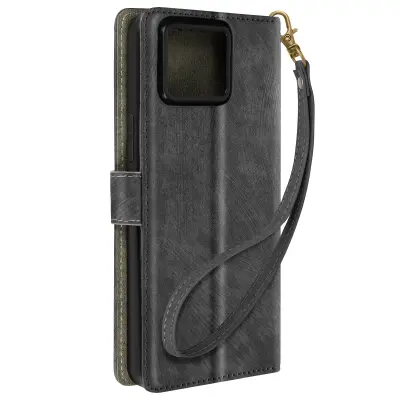 Torbica s preklopom za Asus Zenfone 11 Ultra Anti RFID denarnica, Črna