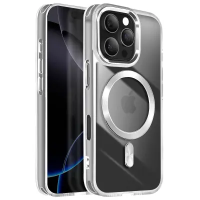 Ohišje MagSafe za iPhone 16 Pro Max Crystal Color Back, Srebrna
