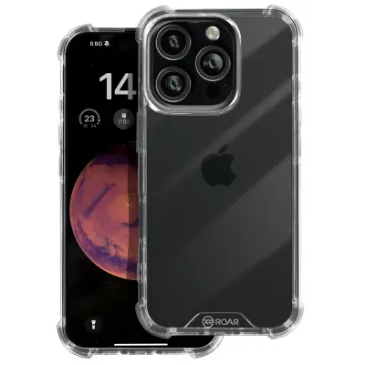 Roar, Ohišje za iPhone 16 Pro Max Odporno na udarce, ojačano s kovanci Tanko oblikovanje, Prozorno