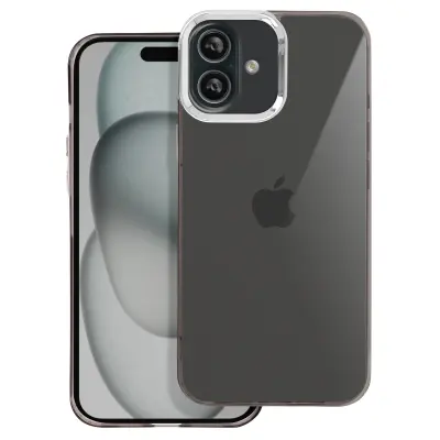 Ohišje za iPhone 16 Soft Smoke Finish Camera Frame Metallic, Črna
