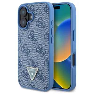GUESS ETUI HARDCASE ZA IPHONE 16.1 USNJENI STRASS 4G S TEMATO TRIKOTNIKA
