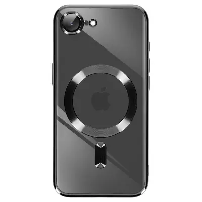 Silikonsko ohišje za iPhone 16e Zaščitena kamera, Črna