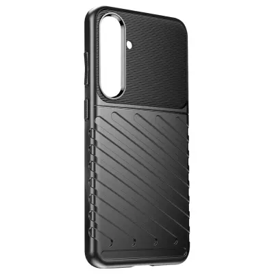 Mehka torbica za Samsung Galaxy S24 Plus, nedrseča progasta oblika, Črna