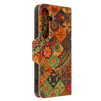 Torbica za Samsung Galaxy S24 Denarnica Cork Clap, Večbarvno