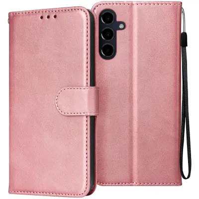 Ohišje za Samsung Galaxy A16 Hand strap Clapet Wallet Support, Šampanjec roza