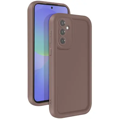 Ohišje za Samsung Galaxy A36 Silikon Mehak dotik z dvignjenimi robovi, Rjava