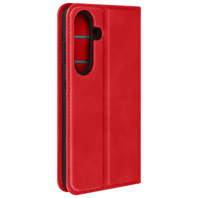 Torbica za Samsung Galaxy S24 usnje z mehkim dotikom, Rdeča