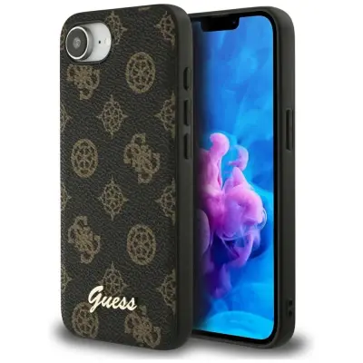 OVITEK GUESS ZA IPHONE 16E PONY SKRIPTA ZA MAGSAFE Z LOGOTIPOM VISOKA ZAŠČITA