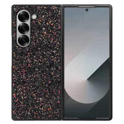 Ohišje za Samsung Galaxy Z Fold 6 Design Glitter Bi-material, Črna