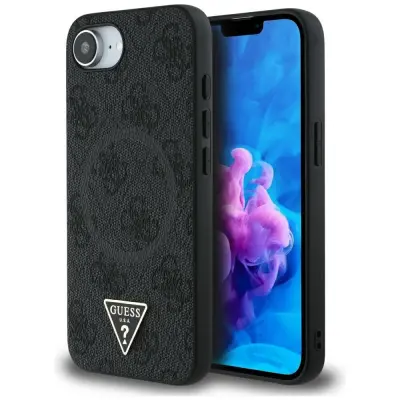 OVITEK GUESS RING TRIKOTNIK LOGO ZA IPHONE 16E Z MAGNETNIM SISTEMOM
