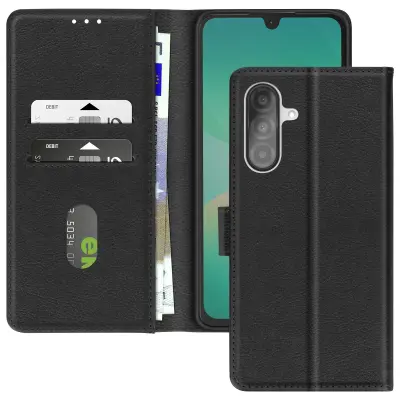 Ohišje za Samsung Galaxy A26 z denarnico in držalom za videoposnetke, Črna