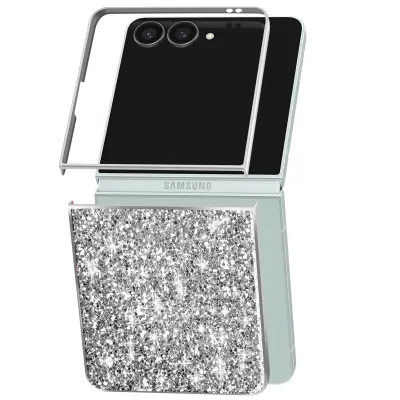 Ovitek za Samsung Galaxy Z Flip 7, bleščeč, svetleč, ultra eleganten, Srebrna