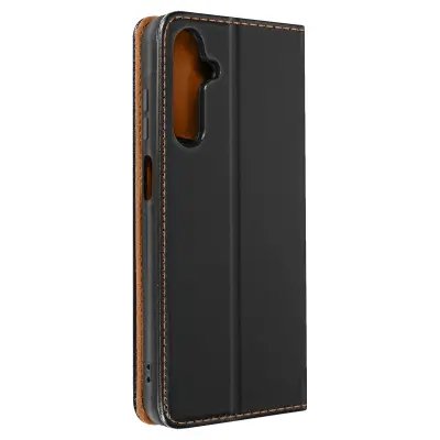 Torbica za Samsung Galaxy A25 5G Primerek za kartice iz pravega usnja, Črna