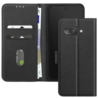 Ohišje za telefon Google Pixel 9a z denarnico in držalom za videoposnetke, Črna