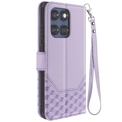 Ohišje za Motorolo Edge 60 Fusion in Edge 60 Denarnica 3D vzorec, Lavanda
