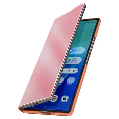 Zaščitni etui za Galaxy Z Fold 7 Clear View z video podporo, Roza