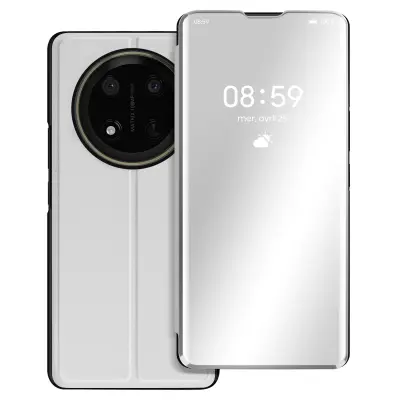 Ohišje za Honor Magic 7 Lite Clamshell Mirror Stand, Srebrna