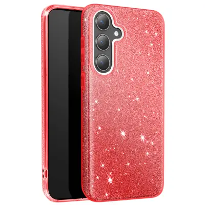 Ohišje z bleščicami za Samsung S24 Plus in S25 Plus Ultra tanko silikonsko, Rdeča
