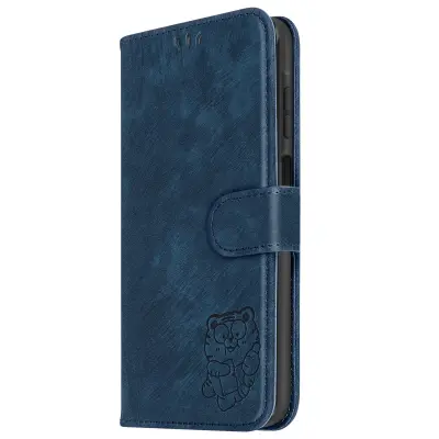 Torbica s preklopom za Samsung Galaxy A25 5G Tigrova denarnica Podpora za videoposnetke, Modra
