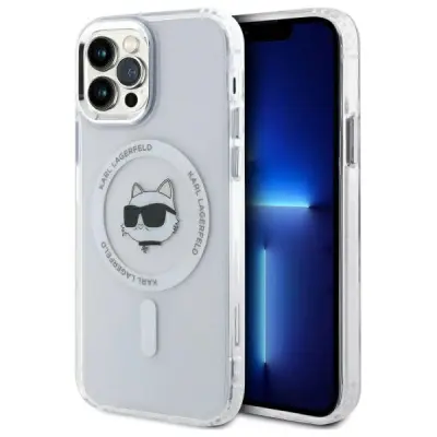 ETUI KARL LAGERFELD TRDA ZA IPHONE 12 12 PRO S KOVINSKIM LOGOTIPOM CHOUPETTE