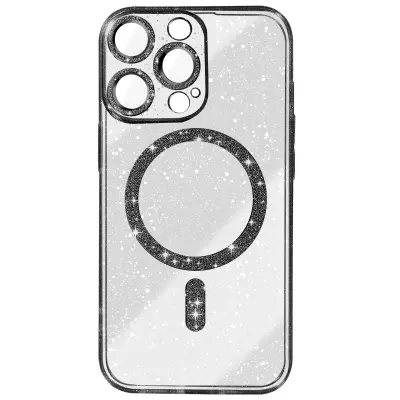 Ohišje za iPhone 14 Pro MagSafe Glitter, Črna