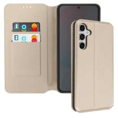 Ohišje za Samsung Galaxy S24 FE Clapet Card and Video Holder, Zlata