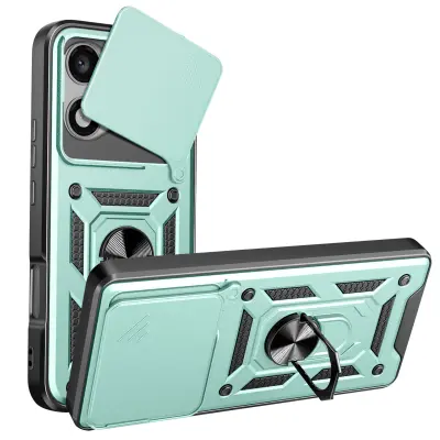 Ohišje za Honor 400 Lite Magnetni obroč zaščita za kamero, Zelena