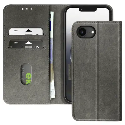 Ohišje za iPhone 16e Clapet Wallet and Video Holder, Siva