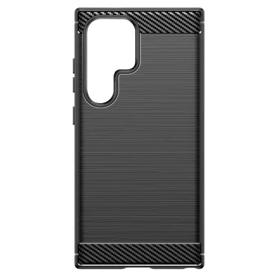 Ohišje za Samsung Galaxy S24 Ultra Silikonska zaščita Brushed Effect Design, Črna