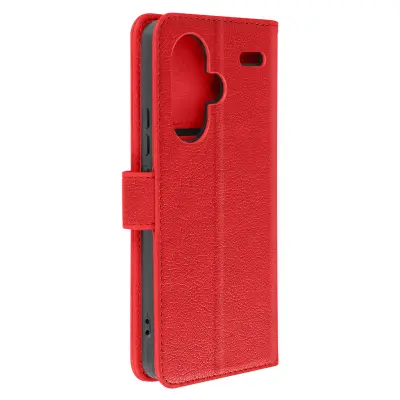 Torbica s preklopom za Xiaomi Redmi Note 13 Pro Plus Portfelj podpore za videoposnetke, Rdeča