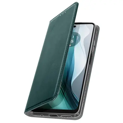 Ohišje za Motorola Moto E14 Magnetni ovitek za kartice, Temno zelena