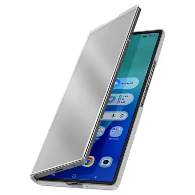 Zaščitni etui za Galaxy Z Fold 7 Clear View z video podporo, Srebrna