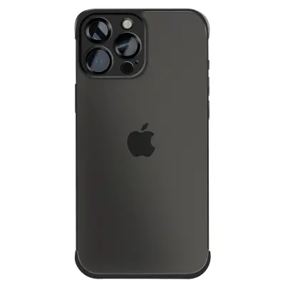 Silikonski ovitek za iPhone 13 Pro z ojačanimi vogali in blokom kamere, Črna