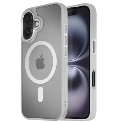 Ohišje MagSafe za iPhone 16 Hrbtna podloga Frosted Obris, Siva
