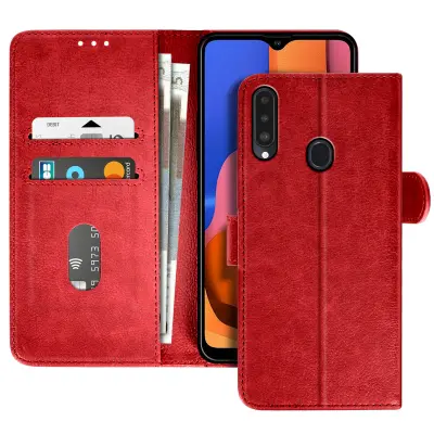 Ohišje za telefon Samsung Galaxy A20s v ohišju Clamshell Wallet and Video Holder, Rdeča