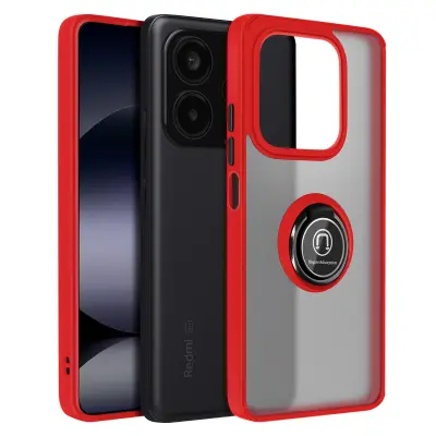 Ohišje za Xiaomi Redmi Note 14 5G s podporo za video obroč, Rdeča