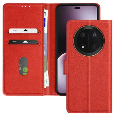 Ohišje za Honor Magic 7 Lite Clapet Wallet and Video Holder, Rdeča