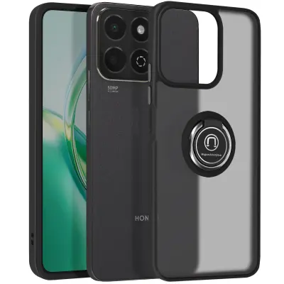 Ohišje za Honor 200 Smart Metal Ring Video podpora, Črna