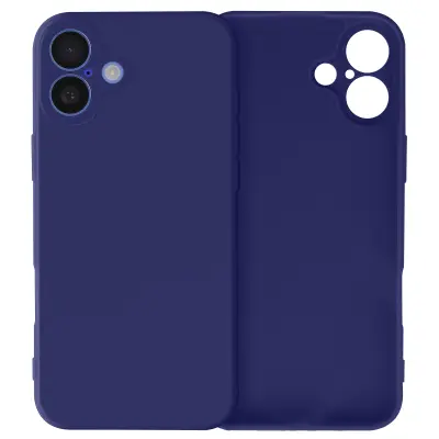 Ohišje za iPhone 16 Soft Touch Mat Silikonsko prilagodljivo, Modra noč