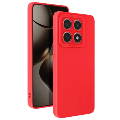 Ohišje za Xiaomi 14T Silikon Matte Camera Block Protected, Rdeča