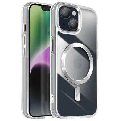 Ohišje MagSafe za iPhone 14 in 13 Nazaj barva kristala, Srebrna