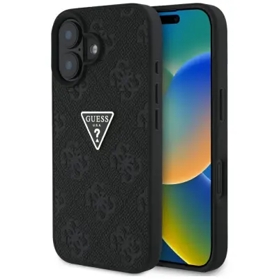 GUESS TPU OVITEK ZA IPHONE 16 S KOVINSKIM LOGO HOT STAMP VZORCEM