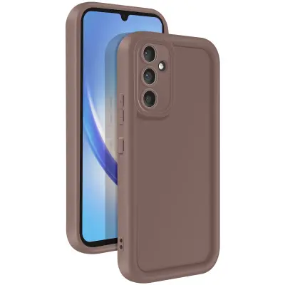 Ohišje za Samsung Galaxy A34 5G Mehak dotik Dvignjene meje, Rjava