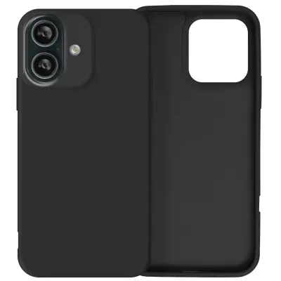 Ohišje za iPhone 16 Plus Poltrdno, mehko na dotik, proti odtisom, Črna